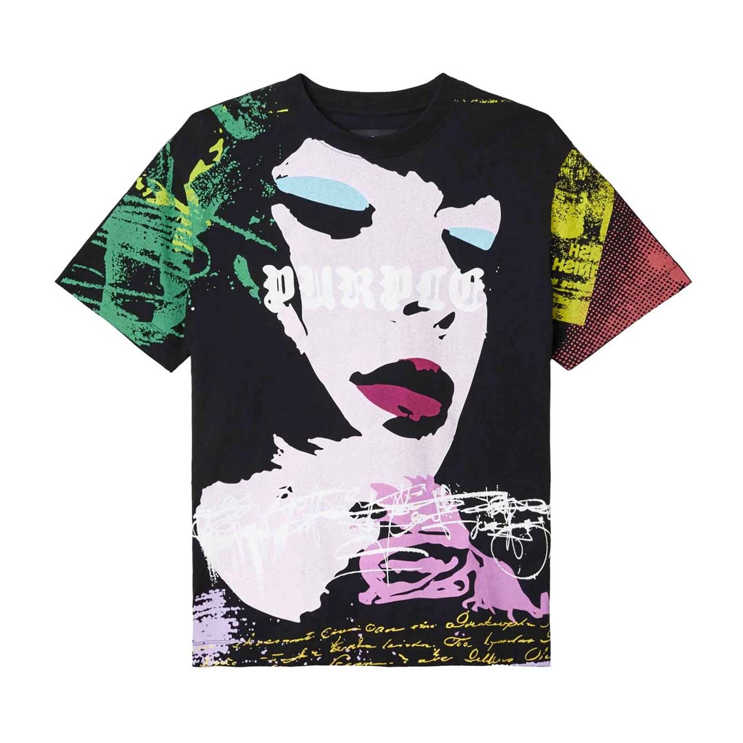 Purple Brand Textured Black Beauty Femme Tee by Purple Brand - NWAHype No.1 for streetwear T-Shirts in USA