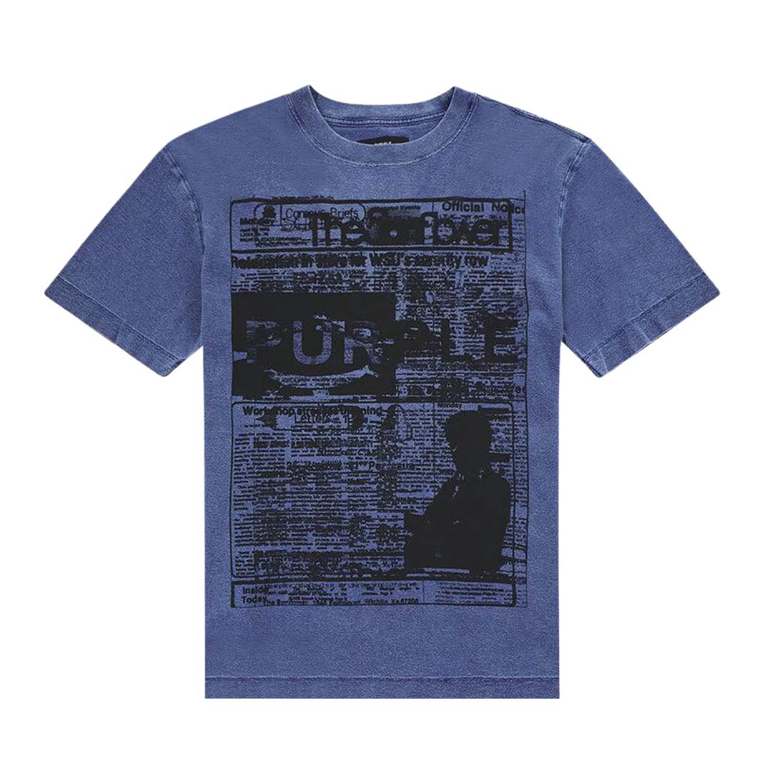 Purple Brand Textured Blue Tee by Purple Brand - NWAHype No.1 for streetwear T-Shirts in USA