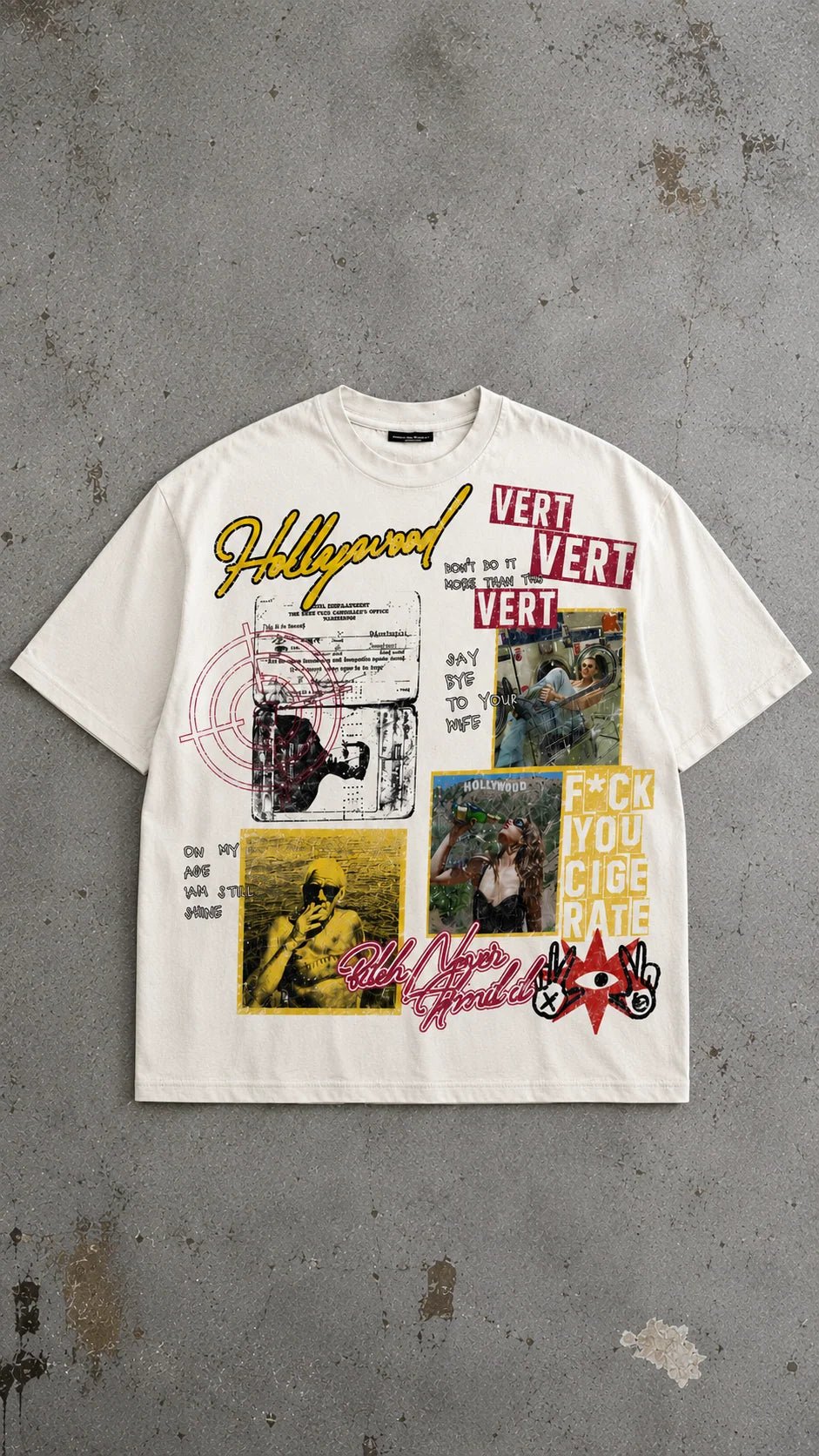 Retrovert Hollywood Vert Tee White by Retrovert - NWAHYPE No.1 for streetwear T-Shirts in USA