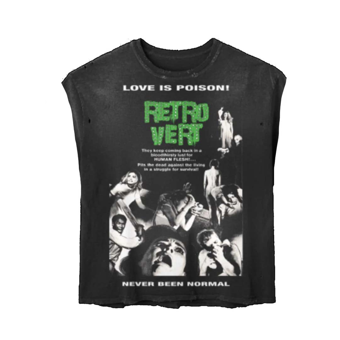 Retrovert Love is Poison Sleeveless Tee Black by Retrovert - NWAHYPE No.1 for streetwear T-Shirts in USA