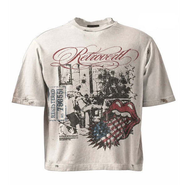 Retrovert Rolling Stone Script Tee White by Retrovert - NWAHYPE No.1 for streetwear T-Shirts in USA