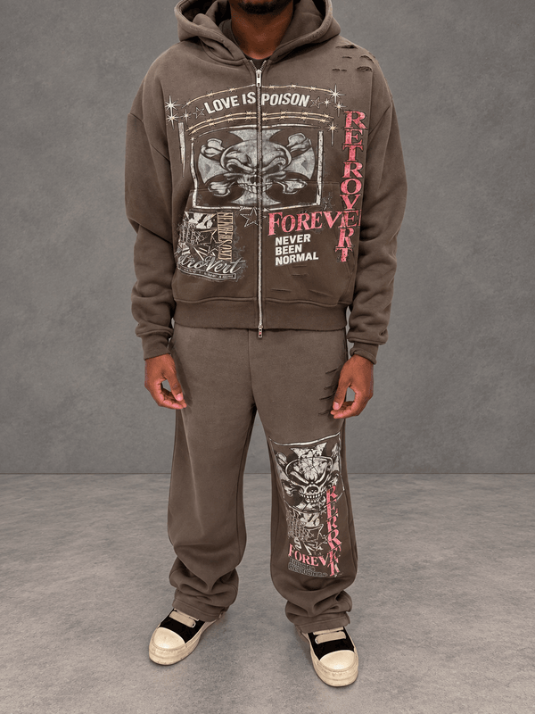 Retrovert Winter Sweatpants Brown by Retrovert - NWAHYPE No.1 for streetwear Pants in USA