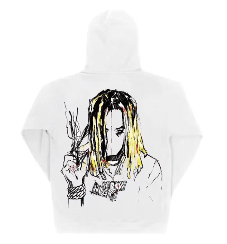 Revenge Durk Painting Hoodie White by Revenge - NWAHype 1 for streetwear Hoodies in USA