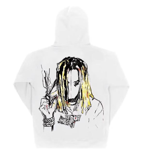 Revenge Durk Painting Hoodie White by Revenge - NWAHype 1 for streetwear Hoodies in USA