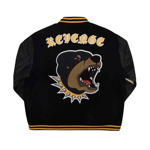 Revenge Rottweiler Varsity Jacket Black Yellow by Revenge - NWAHYPE No.1 for streetwear Hoodies in USA