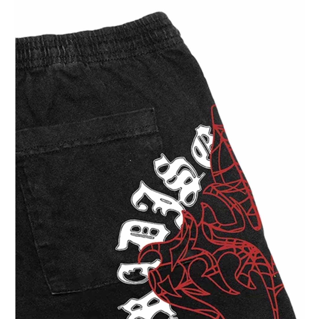 Revenge Web Cross Shorts Black Red by Revenge - NWAHYPE No.1 for streetwear Shorts in USA