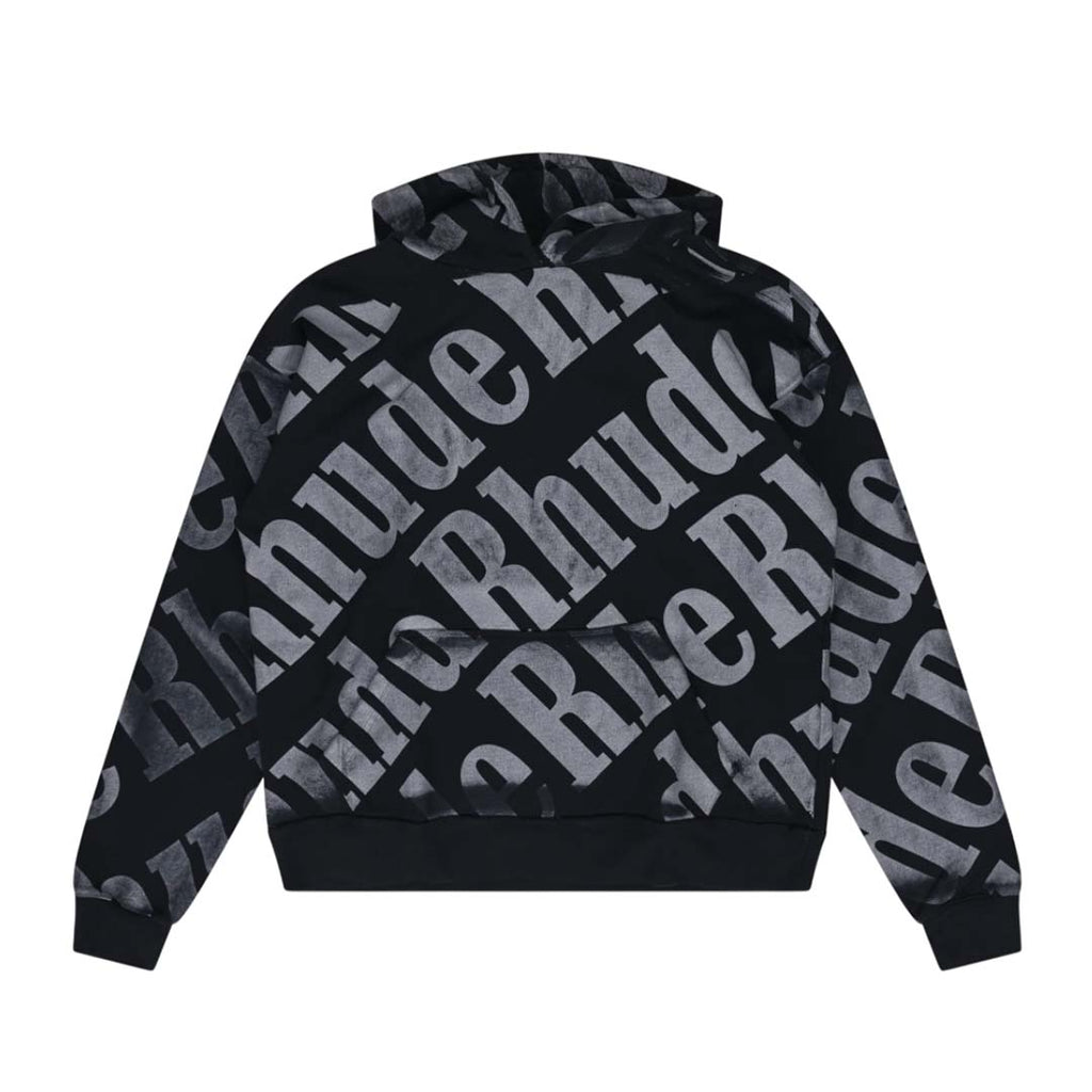 Rhude All Over Hoodie Black White by Rhude - NWAHYPE No.1 for streetwear Hoodies in USA