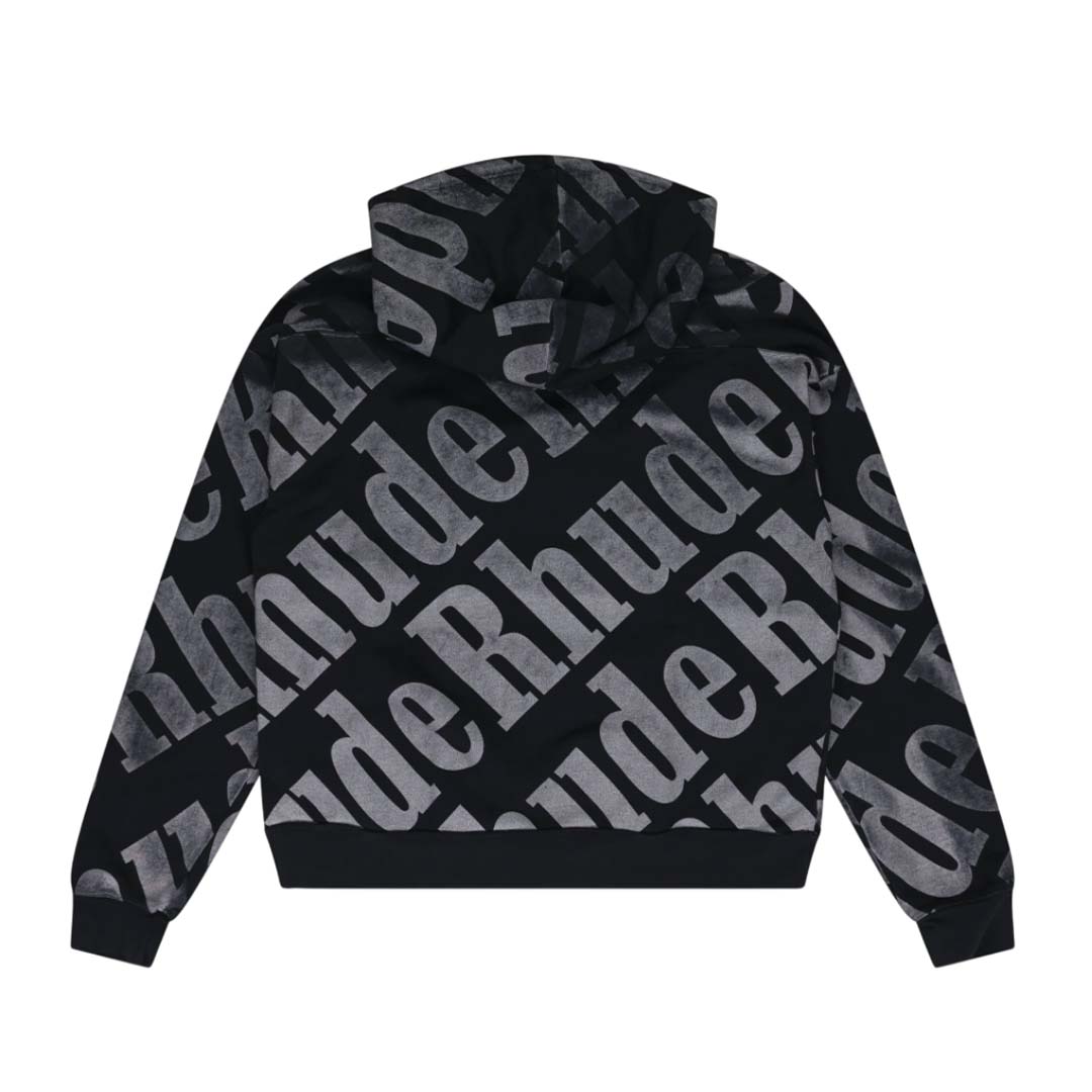 Rhude All Over Hoodie Black White by Rhude - NWAHYPE No.1 for streetwear Hoodies in USA