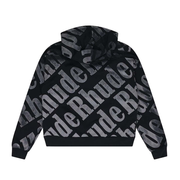 Rhude All Over Hoodie Black White by Rhude - NWAHYPE No.1 for streetwear Hoodies in USA