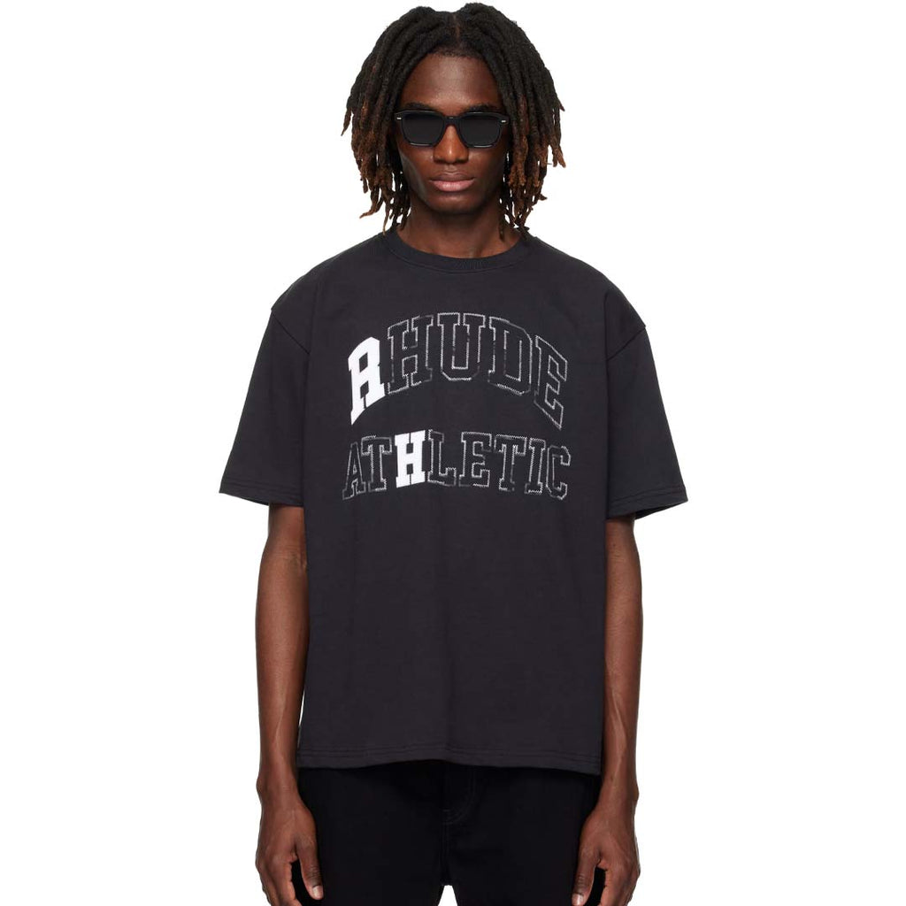 Rhude Athletic Tee Vintage Black White by Rhude - NWAHYPE No.1 for streetwear T-Shirts in USA