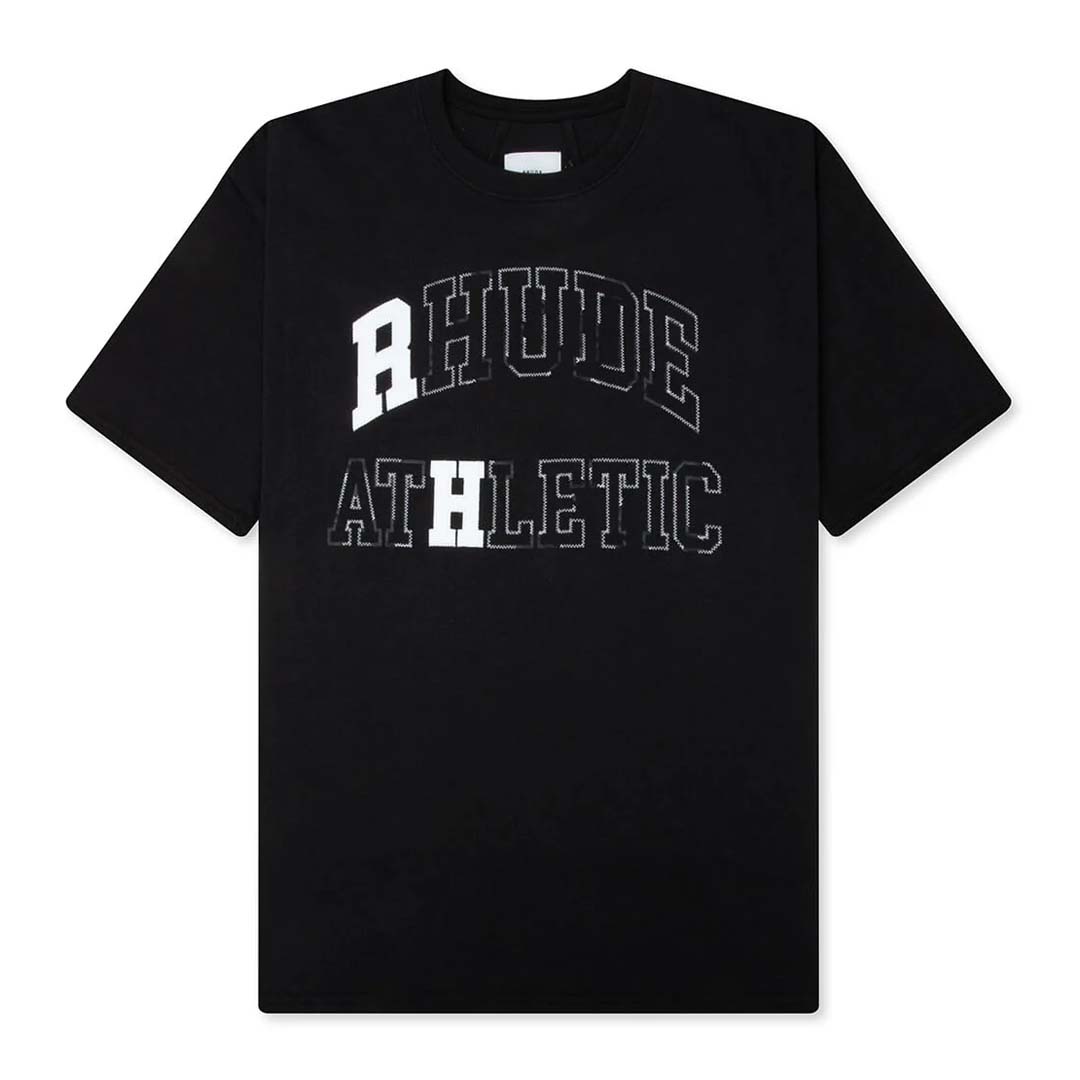 Rhude Athletic Tee Vintage Black White by Rhude - NWAHYPE No.1 for streetwear T-Shirts in USA