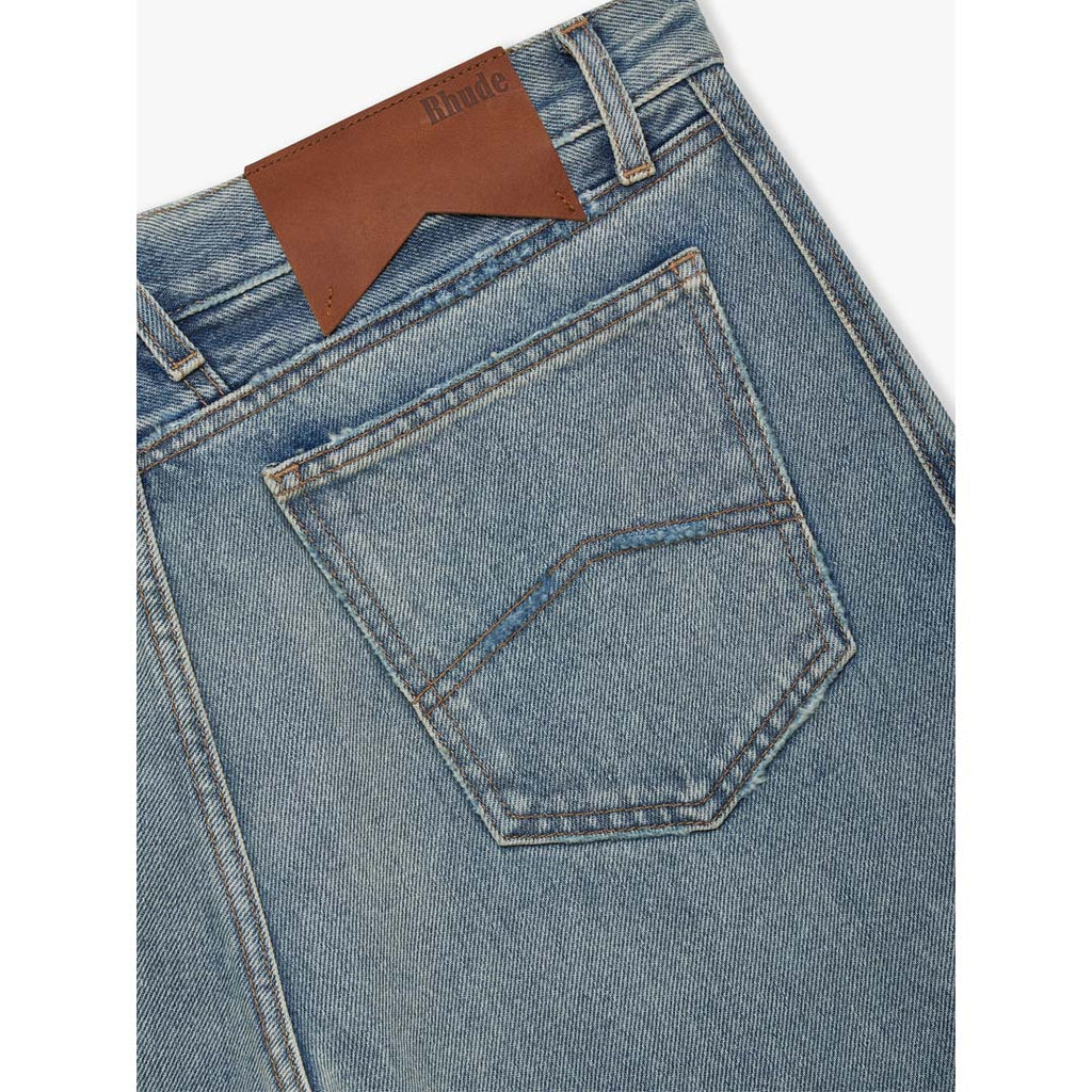 Rhude Boxy Traxedo Denim Shorts Isla Indigo Blue by Rhude - NWAHYPE No.1 for streetwear Shorts in USA