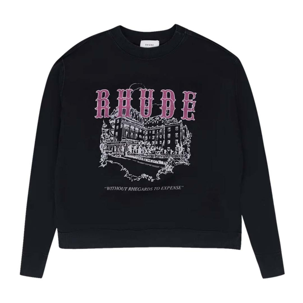 Rhude Chateau Marmot Without Rhegards To Expense Crewneck Black by Rhude - NWAHYPE No.1 for streetwear Hoodies in USA