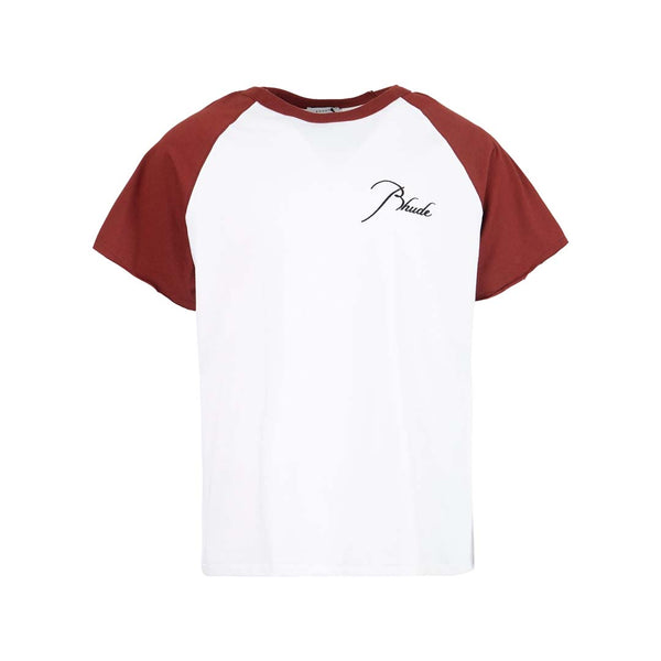 Rhude Maroon White Raglan Tee by Rhude - NWAHYPE No.1 for streetwear T-Shirts in USA