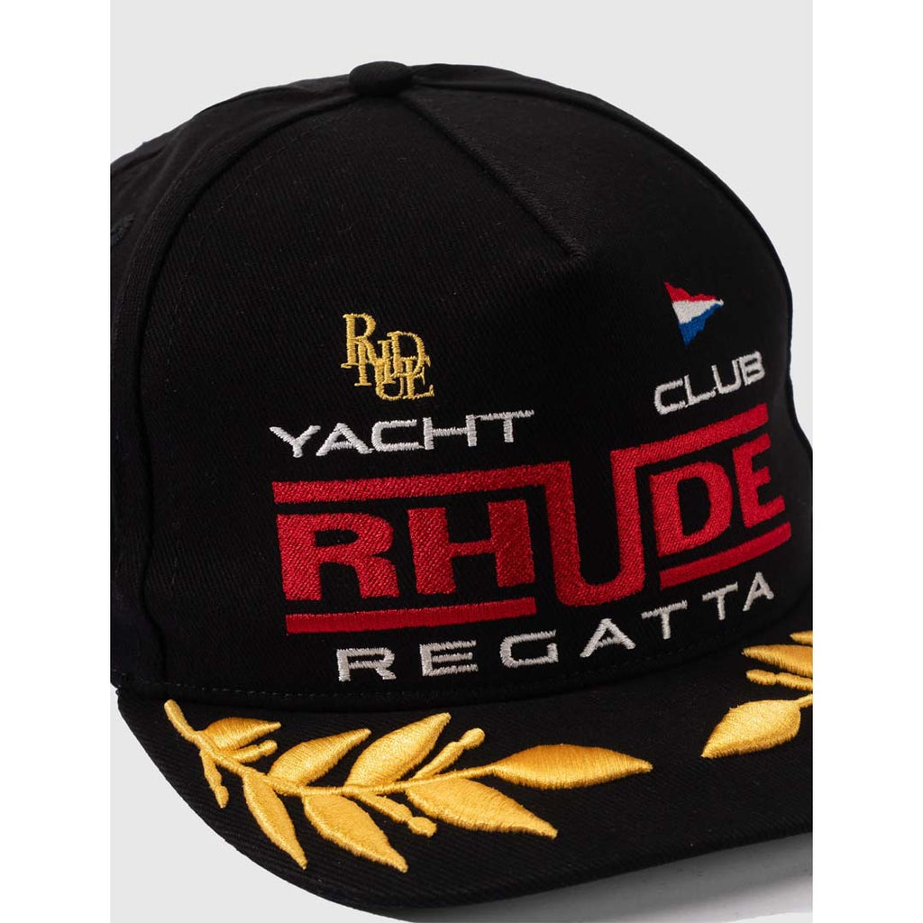 Rhude Regatta Club Hat Black White Red by Rhude - NWAHYPE No.1 for streetwear Hats in USA