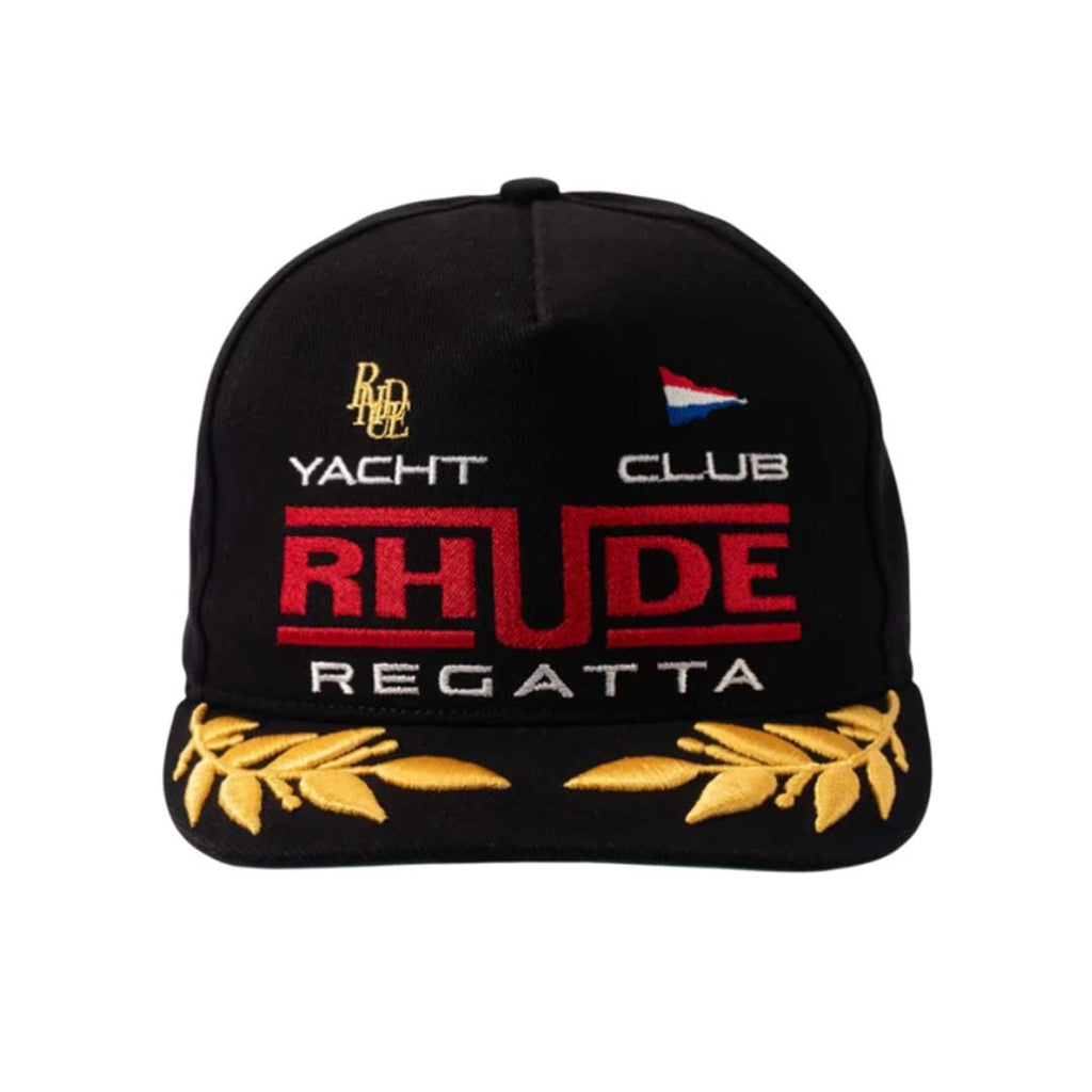 Rhude Regatta Club Hat Black White Red by Rhude - NWAHYPE No.1 for streetwear Hats in USA