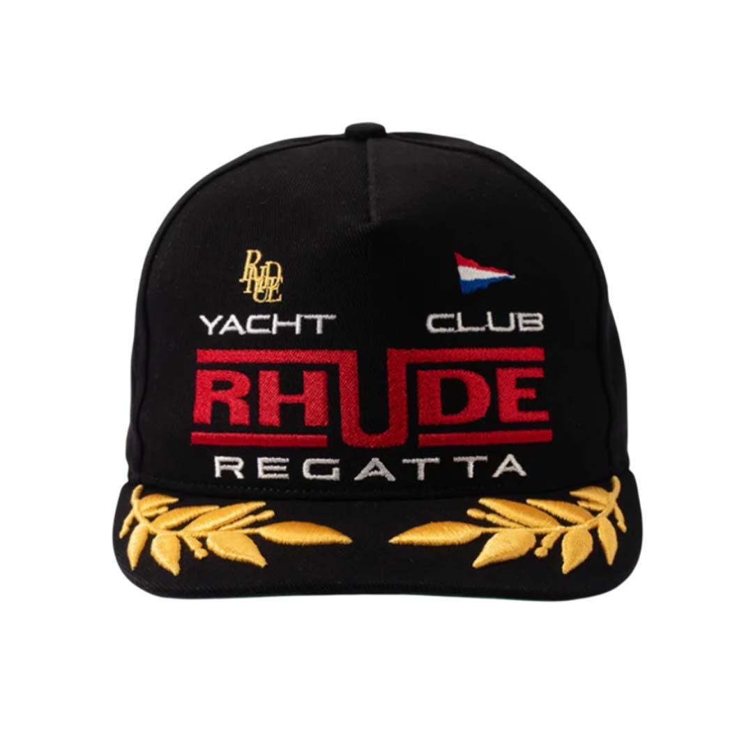 Rhude Regatta Club Hat Black White Red by Rhude - NWAHYPE No.1 for streetwear Hats in USA