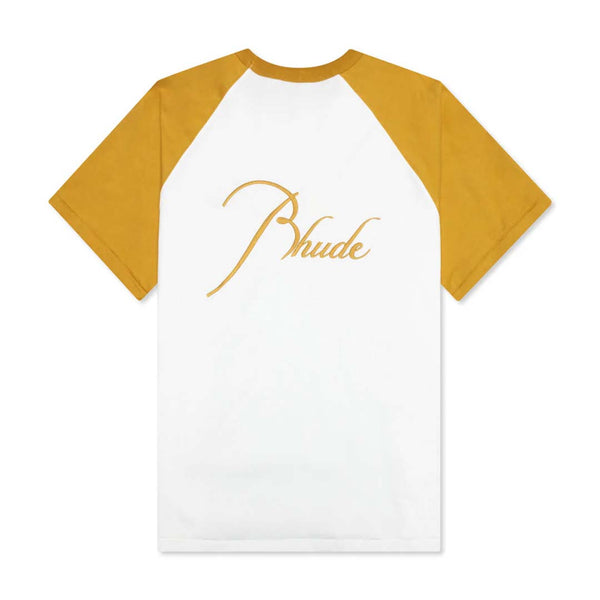 Rhude Sand White Raglan Tee by Rhude - NWAHYPE No.1 for streetwear T-Shirts in USA