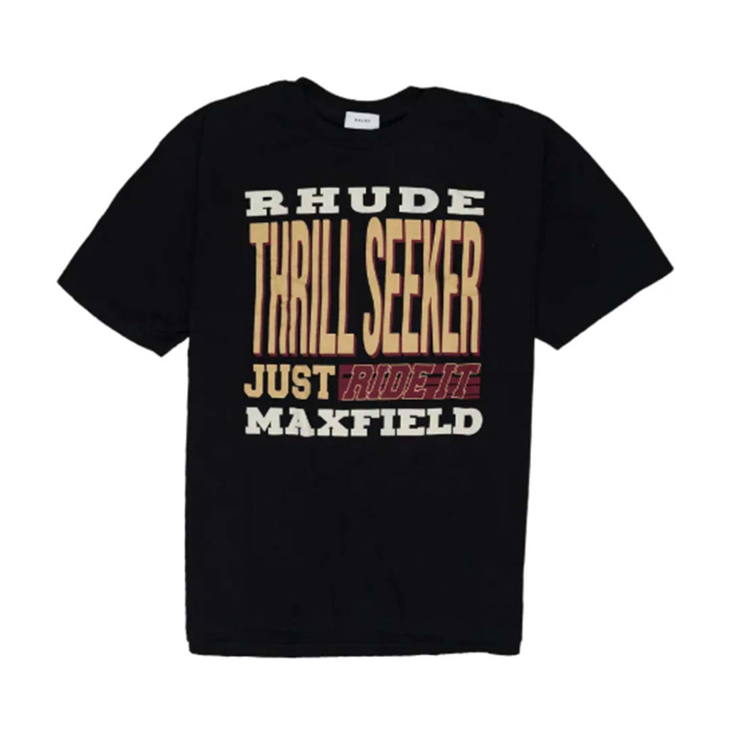 Rhude Thrill Seeker Black Tee by Rhude - NWAHYPE No.1 for streetwear T-Shirts in USA