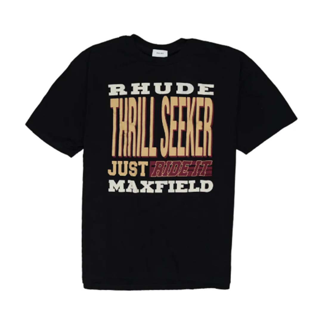 Rhude Thrill Seeker Black Tee by Rhude - NWAHYPE No.1 for streetwear T-Shirts in USA