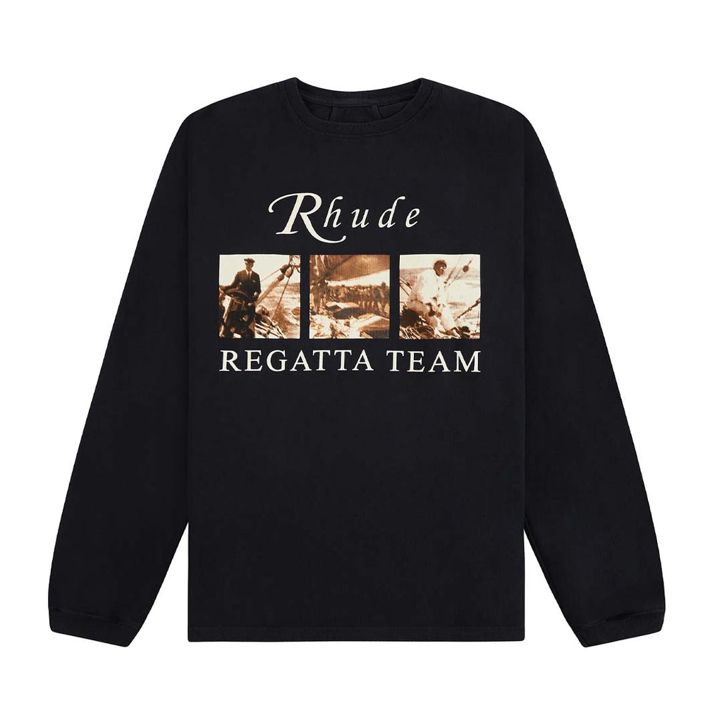 Rhude USVI Regatta Tour Tee Long Sleeve Vintage Black by Rhude - NWAHYPE No.1 for streetwear T-Shirts in USA