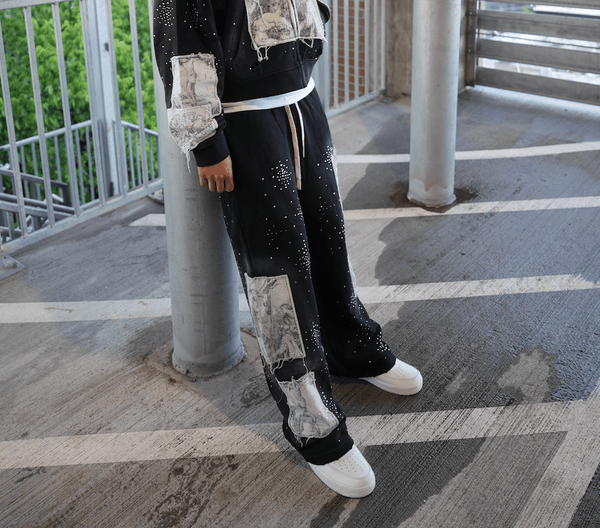 Righteous Divine Canvas Sweatpants Rhinestone Black by Righteous - NWAHYPE No.1 for streetwear Pants in USA