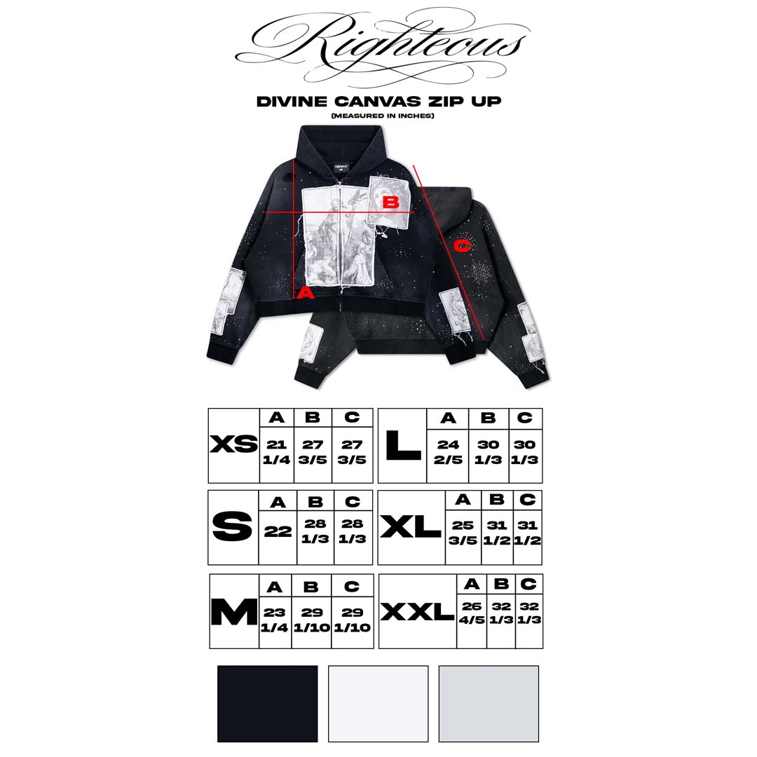 Righteous Divine Canvas Zip Up Jacket Rhinestone Black by Righteous - NWAHYPE No.1 for streetwear Hoodies in USA