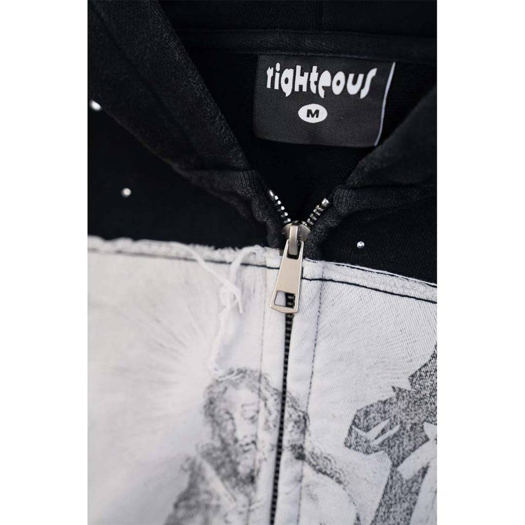 Righteous Divine Canvas Zip Up Jacket Rhinestone Black by Righteous - NWAHYPE No.1 for streetwear Hoodies in USA