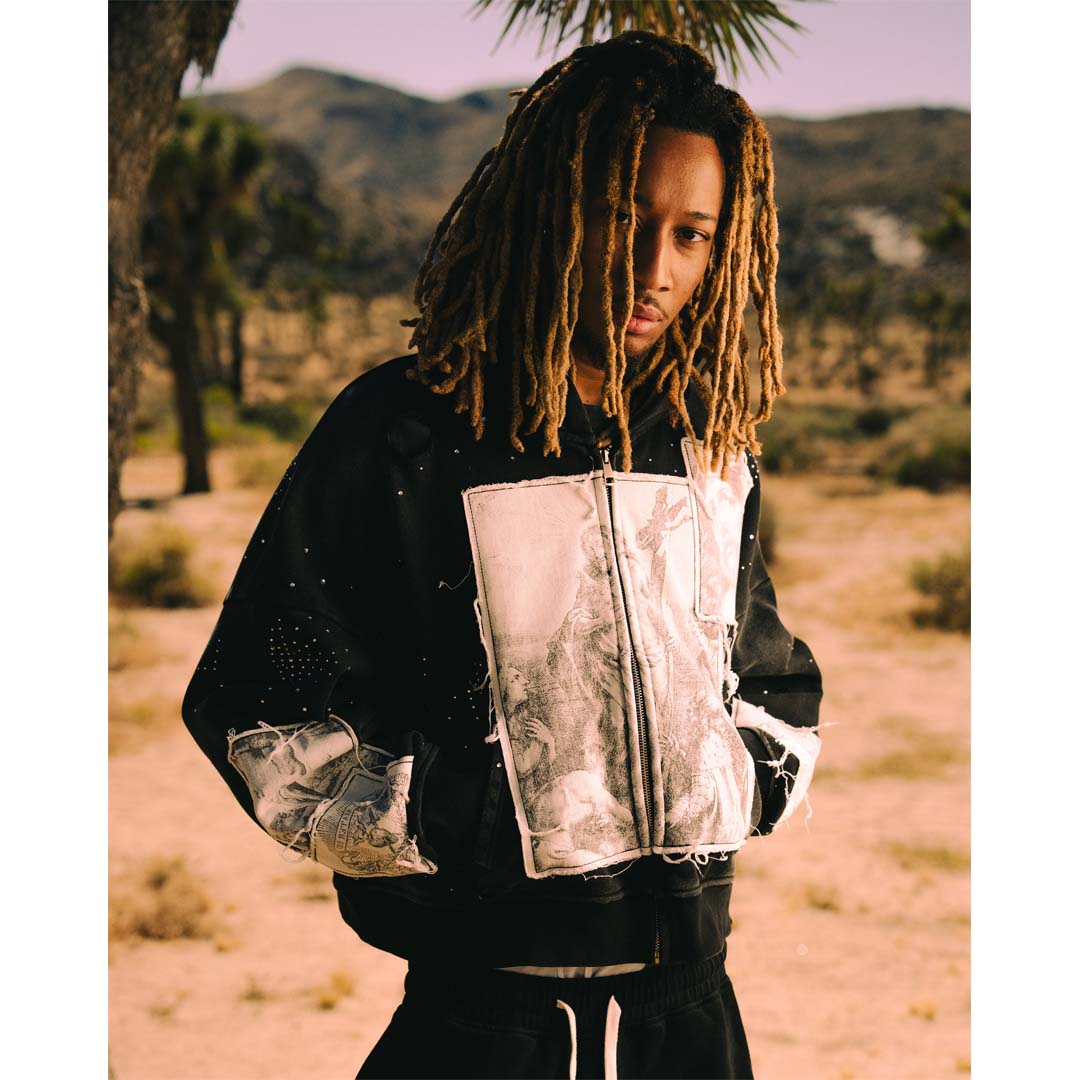 Righteous Divine Canvas Zip Up Jacket Rhinestone Black by Righteous - NWAHYPE No.1 for streetwear Hoodies in USA