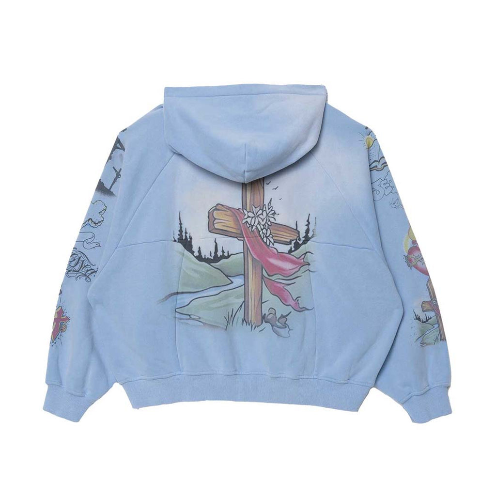 Righteous Jesus Blue Zip Up Hoodie by Righteous - NWAHYPE No.1 for streetwear Hoodies in USA
