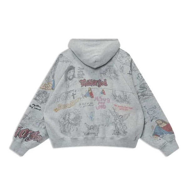 Righteous Jesus My Lord Zip Up Hoodie Grey by Righteous - NWAHYPE No.1 for streetwear Hoodies in USA