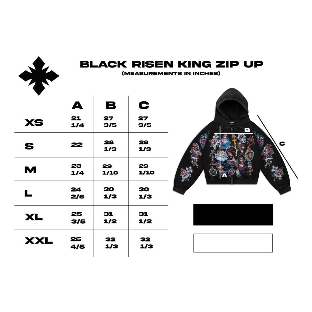 Righteous Risen Logo Righteous Risen King Cropped Zip Up Hoodie Black – NWAHYPE