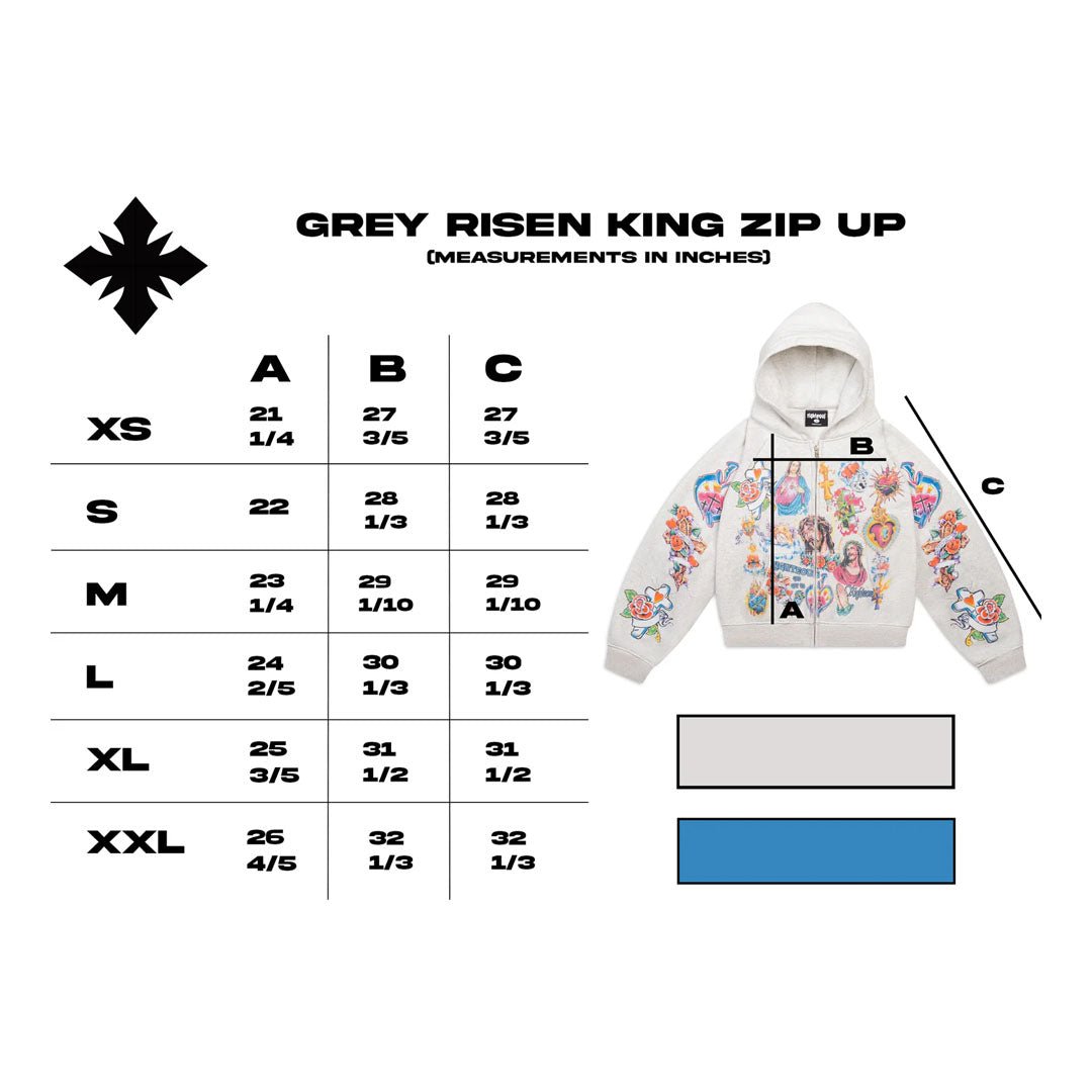 Righteous Risen King Cropped Zip Up Hoodie Grey – NWAHYPE