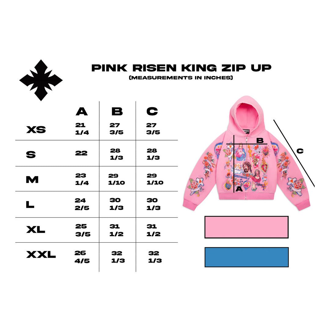 Righteous Risen King Cropped Zip Up Hoodie Pink by Righteous - NWAHype 1 for streetwear Hoodies in USA