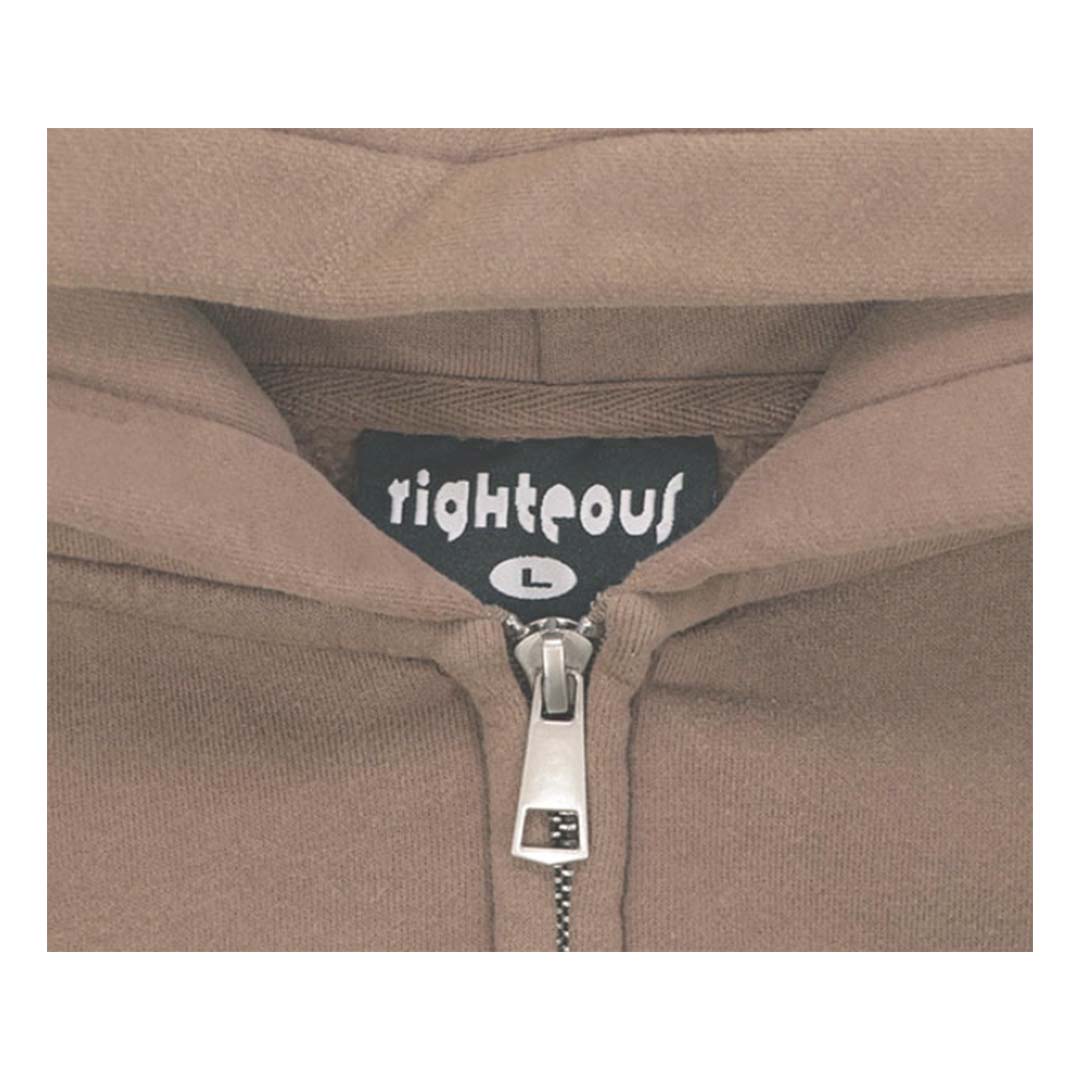 Righteous Risen King Zip Up Hoodie Brown by Righteous - NWAHype 1 for streetwear Hoodies in USA
