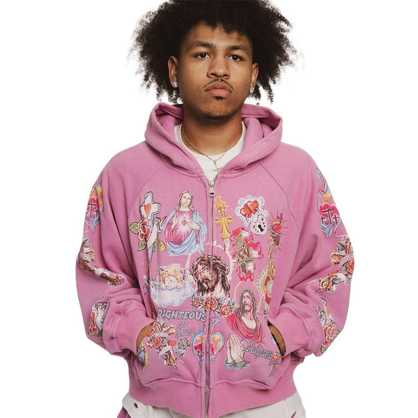 Righteous Risen King Zip Up Hoodie Purple by Righteous - NWAHype 1 for streetwear Hoodies in USA