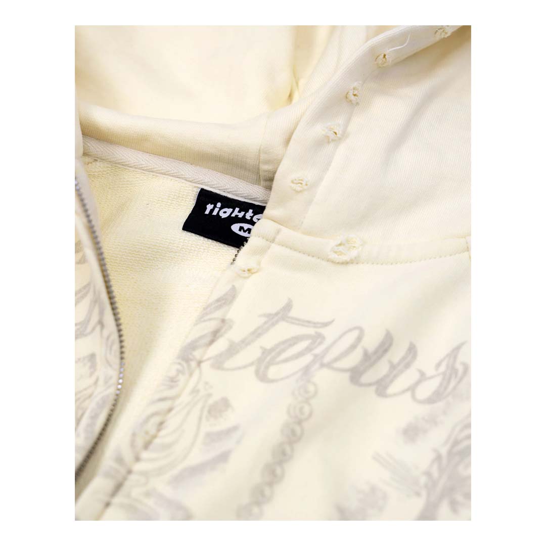 Righteous Tatted Believer Zip Up Hoodie Cream by Righteous - NWAHype 1 for streetwear Hoodies in USA
