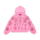 Righteous Tatted Believer Zip Up Hoodie Pink by Righteous - NWAHype 1 for streetwear Hoodies in USA
