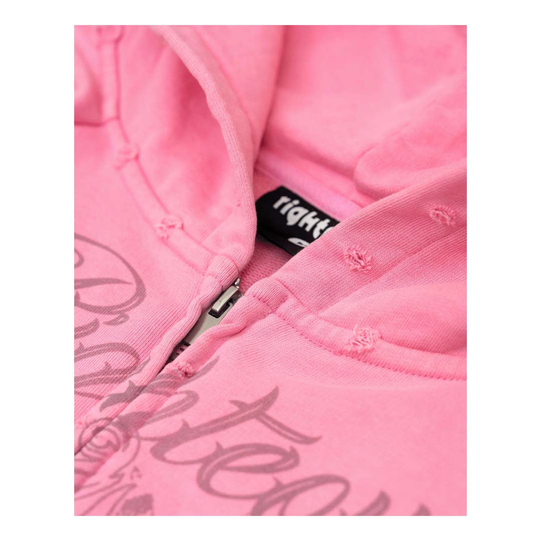 Righteous Tatted Believer Zip Up Hoodie Pink by Righteous - NWAHype 1 for streetwear Hoodies in USA