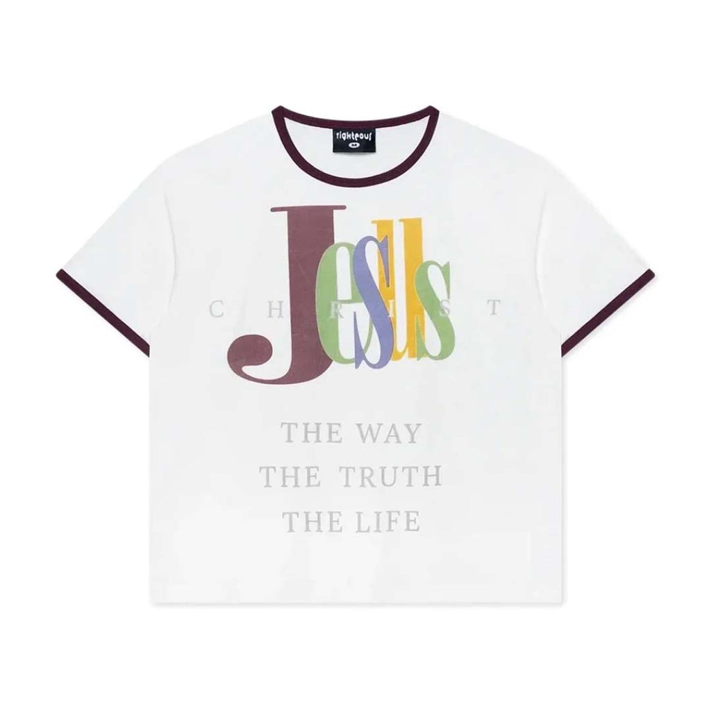 Righteous The Truth Ringer Tee White Burgundy by Righteous - NWAHYPE No.1 for streetwear T-Shirts in USA