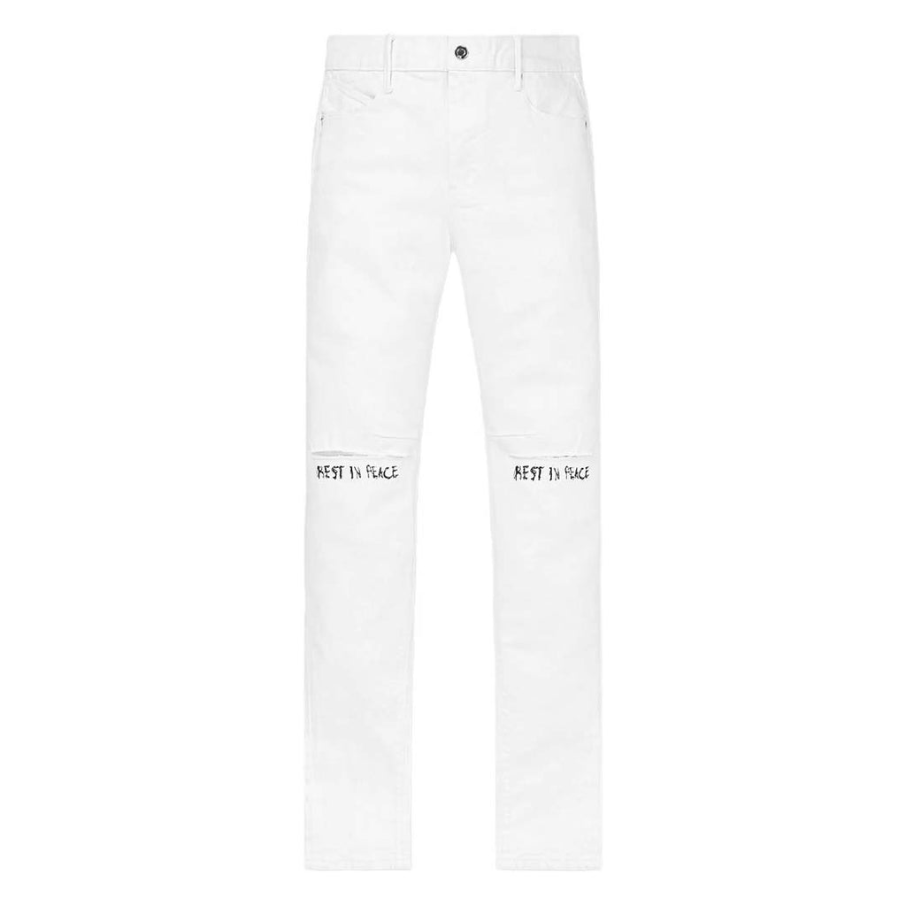 RtA Bryant Rest in Peace White Jeans by RtA - NWAHYPE No.1 for streetwear Pants in USA
