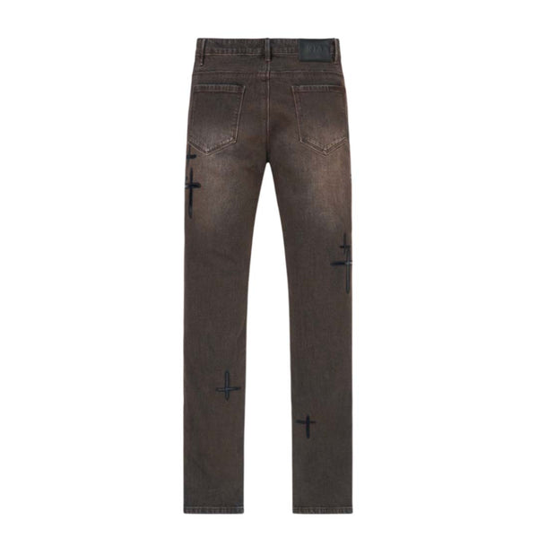 RTA Bryant Skinny Jean Mocha Drift Cross Patch by RtA - NWAHYPE No.1 for streetwear Pants in USA