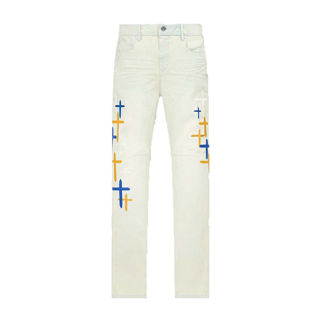 RtA Bryant Stormy Sky Cross White Jeans by RtA - NWAHYPE No.1 for streetwear Pants in USA