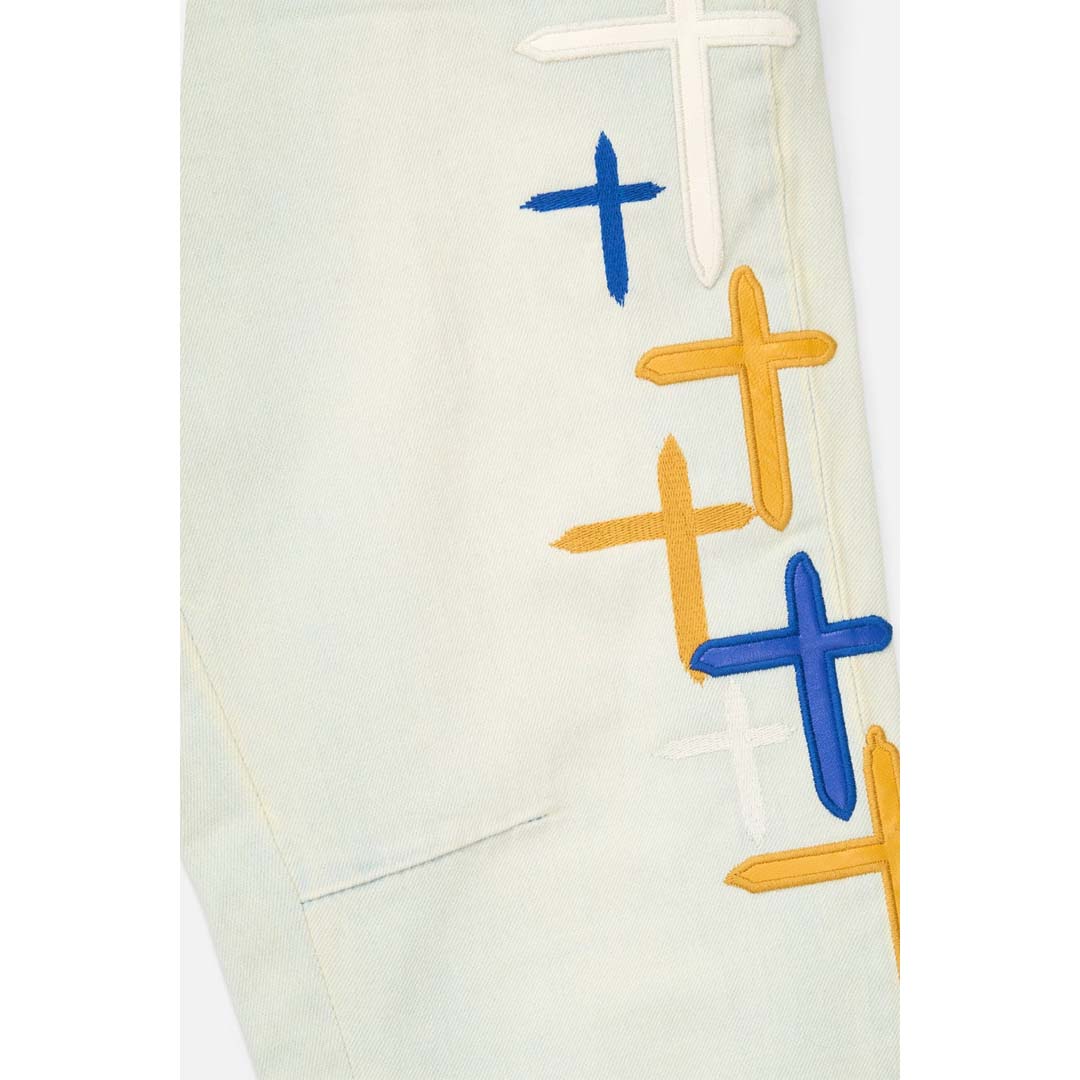 RtA Bryant Stormy Sky Cross White Jeans by RtA - NWAHYPE No.1 for streetwear Pants in USA