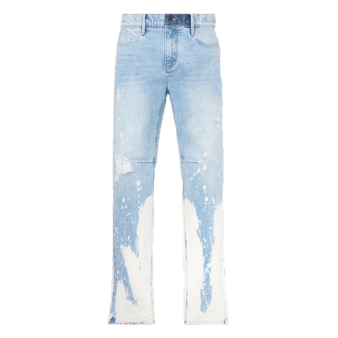 RtA Denis Light Wash Splatter Jeans Blue by RtA - NWAHYPE No.1 for streetwear Pants in USA