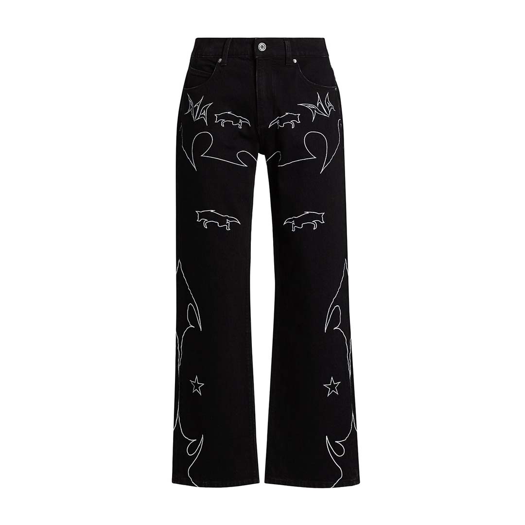 RtA Jonas Black White Western Jeans by RtA - NWAHYPE No.1 for streetwear Pants in USA