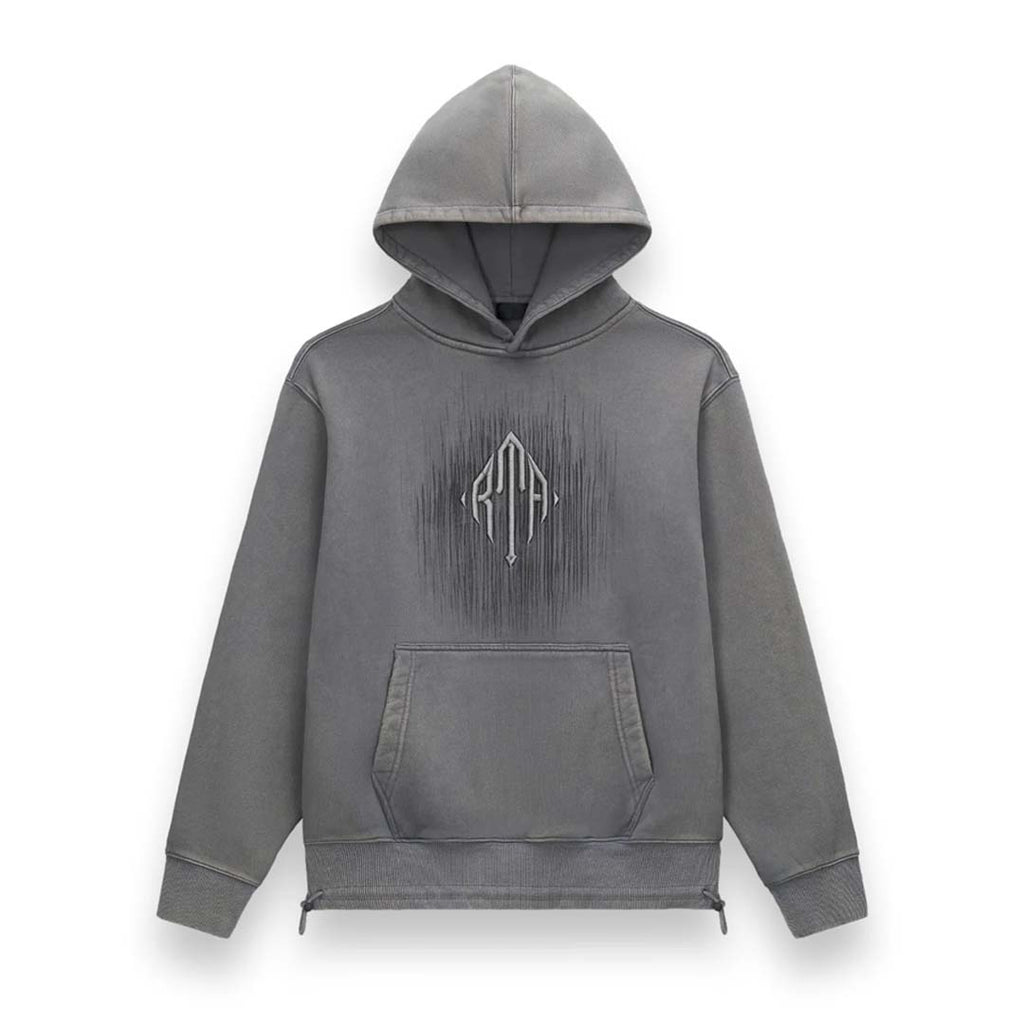 RtA Jordan Stone Etched Monogram Hoodie Grey by RtA - NWAHYPE No.1 for streetwear Hoodies in USA
