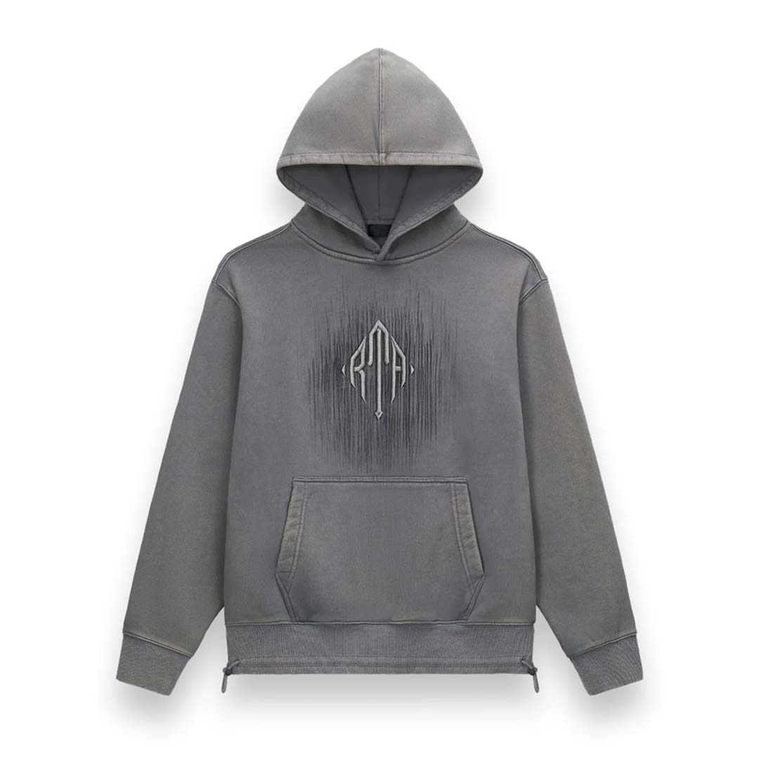 RtA Jordan Stone Etched Monogram Hoodie Grey by RtA - NWAHYPE No.1 for streetwear Hoodies in USA