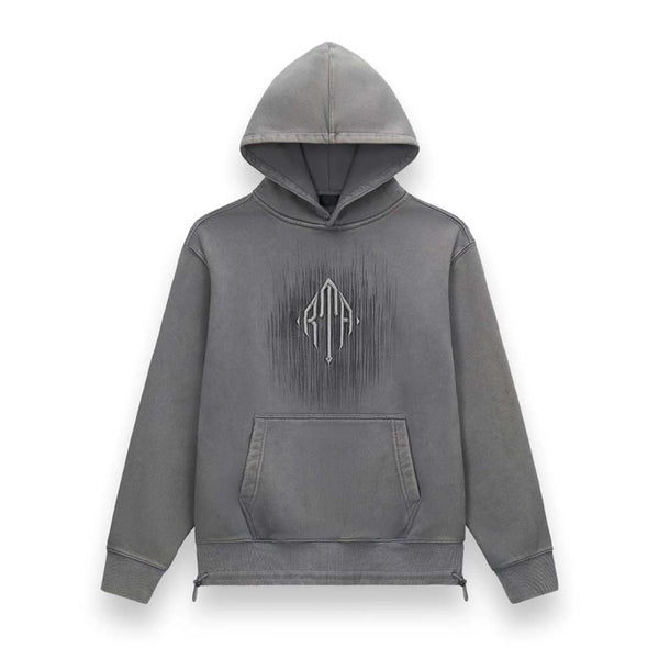 RtA Jordan Stone Etched Monogram Hoodie Grey by RtA - NWAHYPE No.1 for streetwear Hoodies in USA