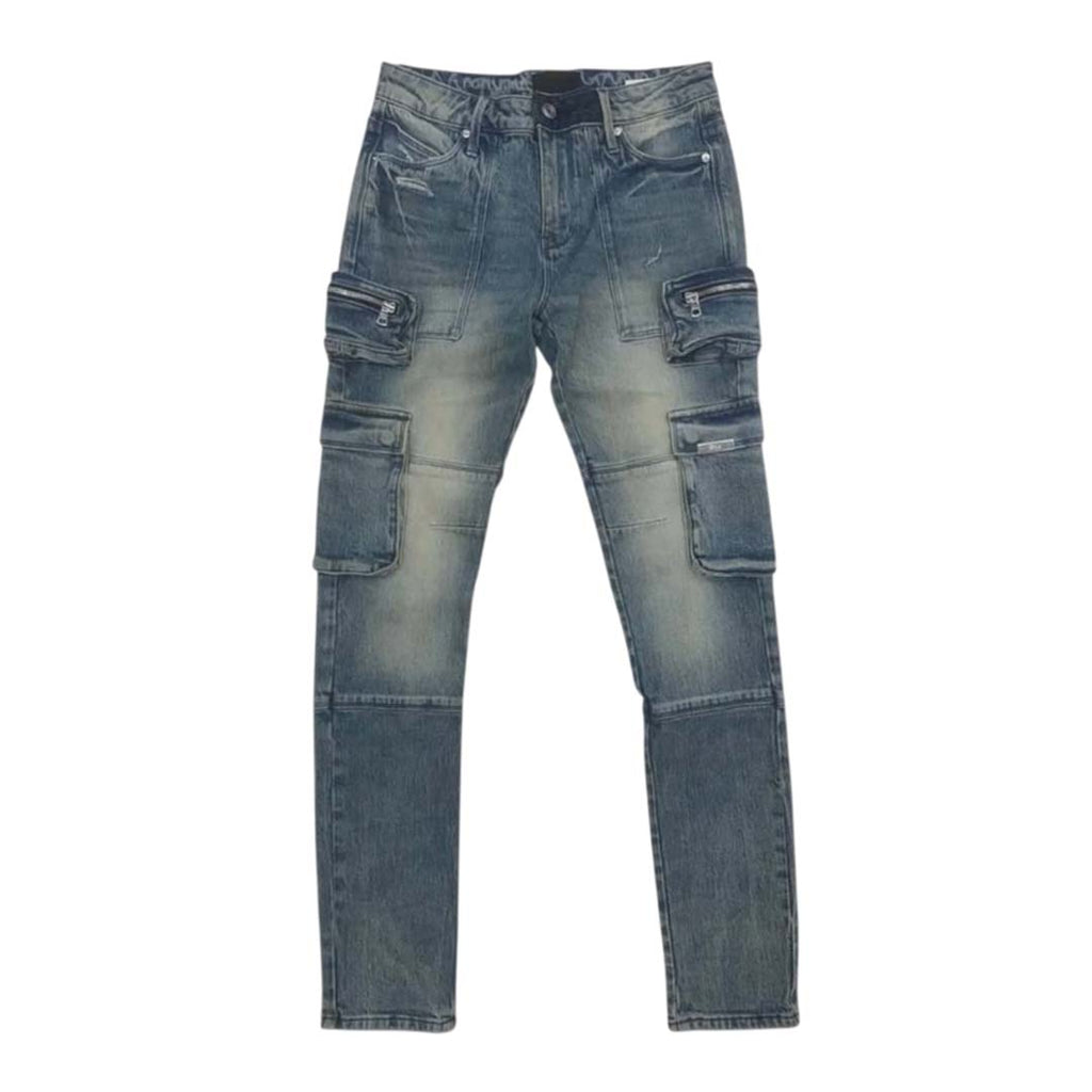 RtA Slate Muddy Sky Cargo Jeans by RtA - NWAHYPE No.1 for streetwear Pants in USA